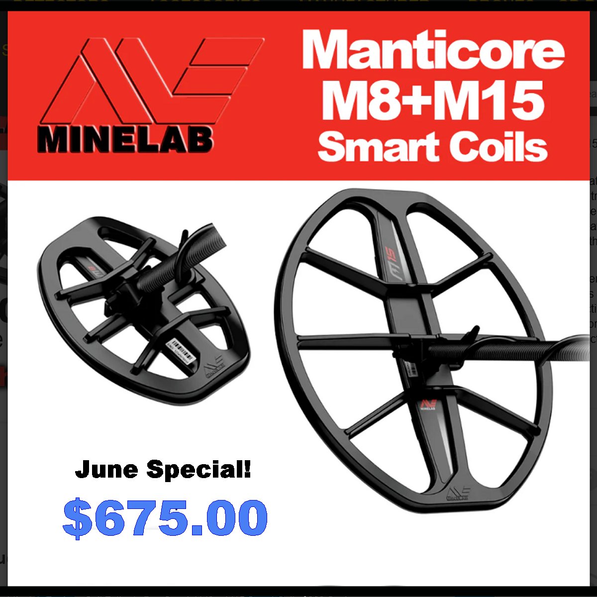 Minelab M15 & M8 Coils for Manticore - June Special!