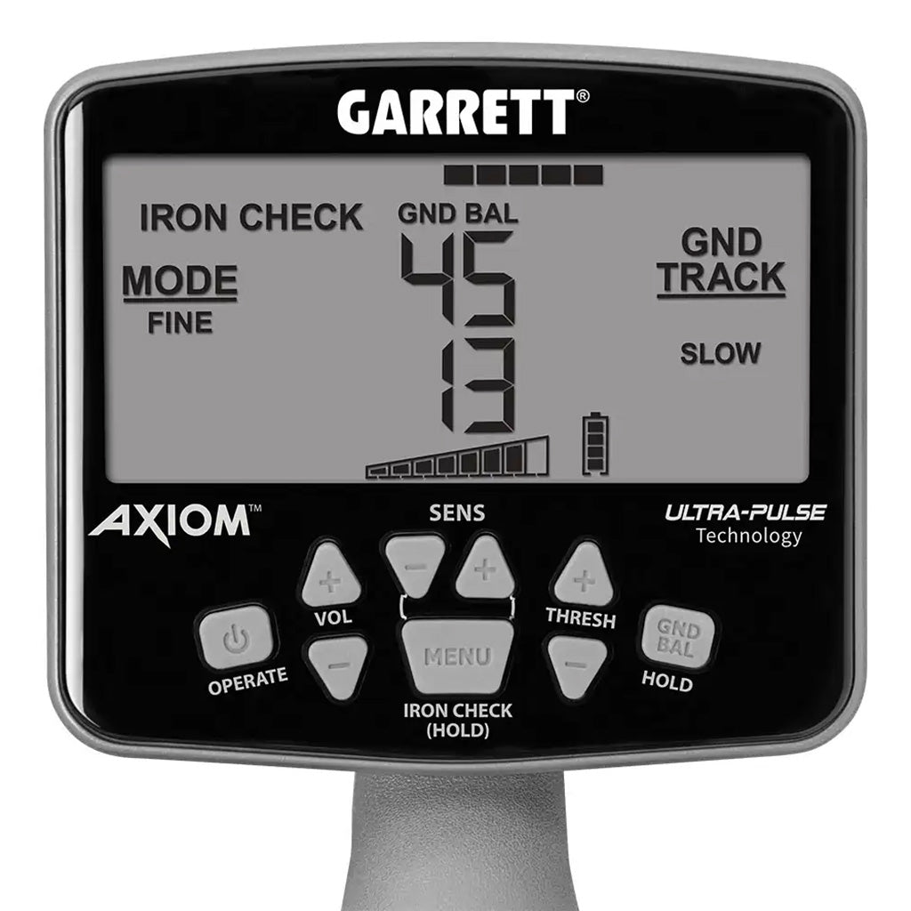 Garrett Axiom Metal Detector With 13″X11″ DD, 11″X7″ Mono Coil And Wireless Headphones