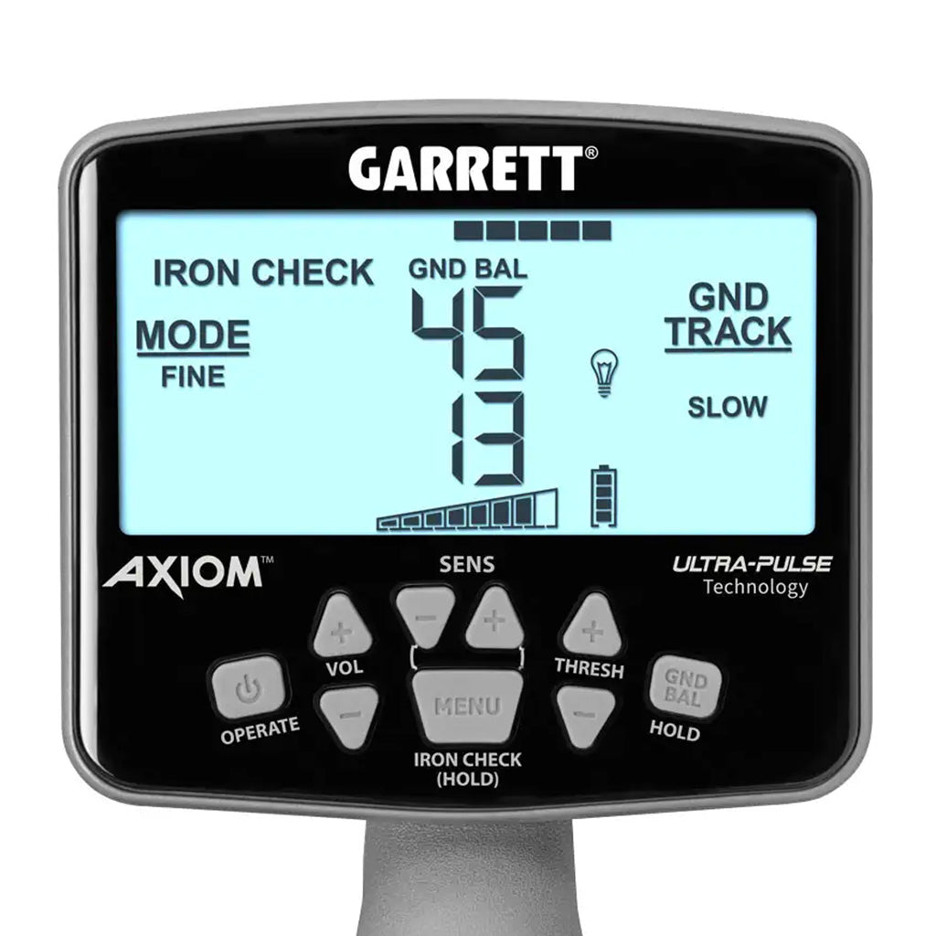 Garrett Axiom Metal Detector With 13″X11″ DD, 11″X7″ Mono Coil And Wireless Headphones